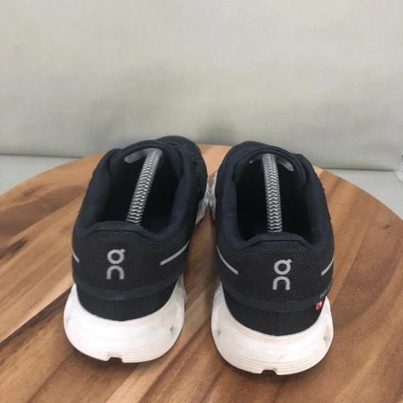 On Running Women's Black Mesh Athletic Sneakers with White Sole - Picture 4 of 8